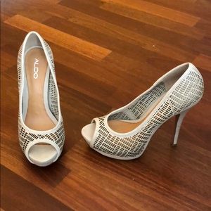 Aldo light tan/blush platform heels